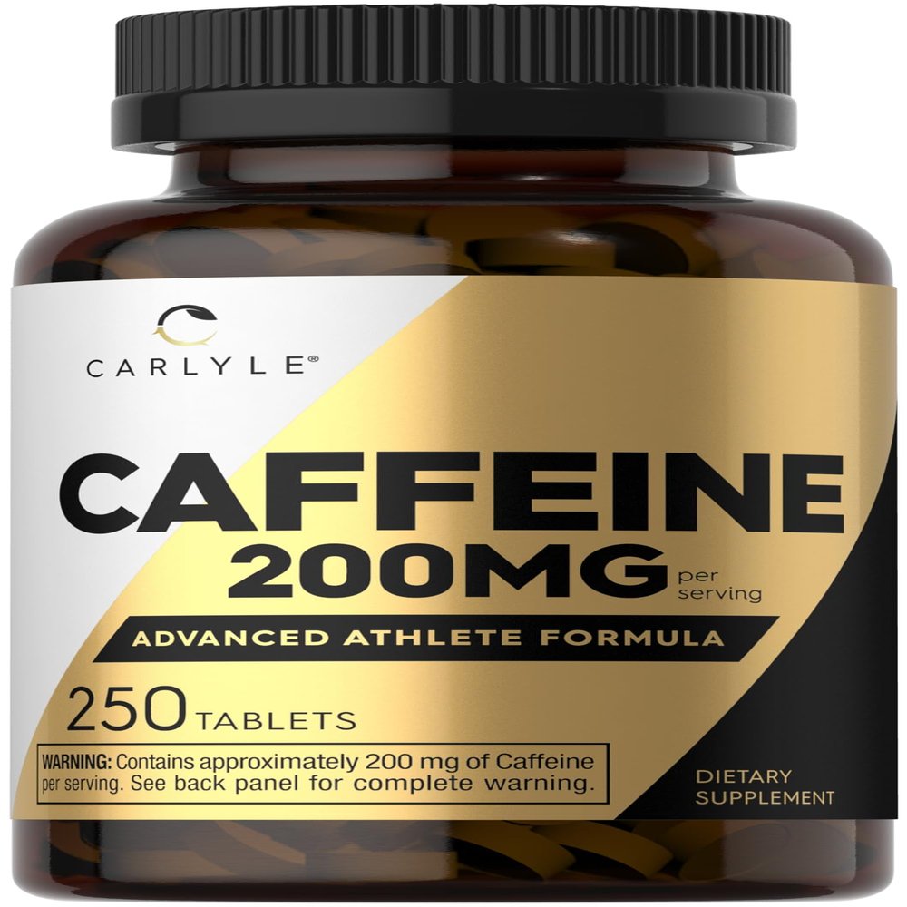 Carlyle Caffeine Pills 200mg | 250 Tablets | Advanced Athlete Formula | Vegetarian, Non-GMO & Gluten Free Supplement