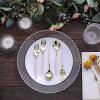 24 Rose Gold Disposable 6 in Premium Plastic Cutlery Spoons Forks Set Wedding Party Events Reception Home Decorations Supplies view 3