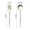 24 Rose Gold Disposable 6 in Premium Plastic Cutlery Spoons Forks Set Wedding Party Events Reception Home Decorations Supplies view 4