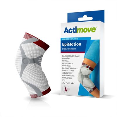 Actimove Professional EpiMotion Elbow Support | Slip-On Elbow Sleeve for Tendonitis, Tennis Elbow Brace, Golfers Elbow Treatment, Arthritis, Workouts, Overuse | White, X-Small