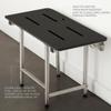 24-inch x 15-inch ADA Bariatric Folding Wall Mount Bathroom Shower Seat Bench with Legs, Matte Black Phenolic Seat view 4