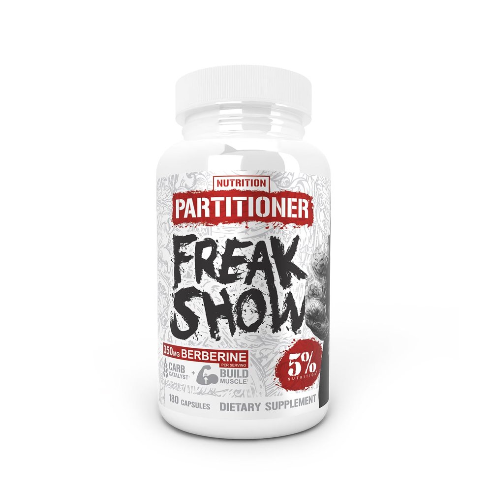 5% Nutrition Rich Piana Freak Show | Muscle Builder | Berberine, Gymnema Sylvestre, Banaba Powder | 180 Capsules (30 Days)