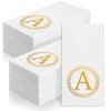 100 Gold Monogram Disposable Napkins - Letter A Hand Towels Decorative, Dinner Napkins for Guest, Monogrammed Hand Towels for Bathroom Wedding Birthday Party Baby Shower view 1