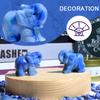 QINJIEJIE Blue Aventurine Crystals Elephant Decor Cute Desk Stones Polished Figurine Natural Gemstones Luck Decoration Home Room Office Pocket Hippie Decor Meditation Spiritual Gift for Women view 4