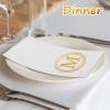 100 Gold Monogram Disposable Napkins - Letter M Hand Towels Decorative, Dinner Napkins for Guest, Monogrammed Hand Towels for Bathroom Wedding Birthday Party Baby Shower view 4