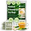 135 Lemongrass Tea Bags, 100% Natural & Pure Lemongrass leaves, Eco-Conscious Tea Bags, Lemongrass Herbal Tea. Lemongrass Leaf Tea. No Sugar, No Caffeine, No Gluten, Vegan. view 1