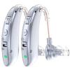 Rechargeable Hearing Aids for Seniors Severe Hearing Loss, Hearing Aids with Noise Cancellation, Hearing Aids, Behind the Ear Hearing Aids (Silver) view 1