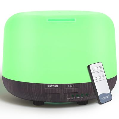 300ML Remote Control Air Diffusers for Essential Oil, Aroma Ultrasonic Scent Diffuser, Aromatherapy Humidfier Diffuser, 7 Color Changing LED Light, Auto-Off, Timer for Home, Room, Office, Kids