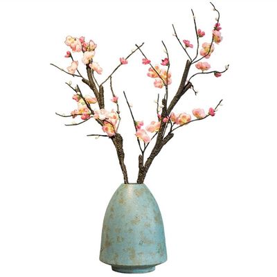 Artificial Flower in Pot Ceramic Vase Bonsai Ornaments Chinese Home Living Room Bogu Shelf Dried Flower Arrangement Bonsai Artificial Plant Flower Arrangement (Color : A)