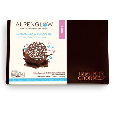 Alpenglow 2 Sets of 15 pcs Kids Multivitamins Chocolate Box, Vitamins For Kids, Gourmet Chocolates For Gifting - 30 Day Supply