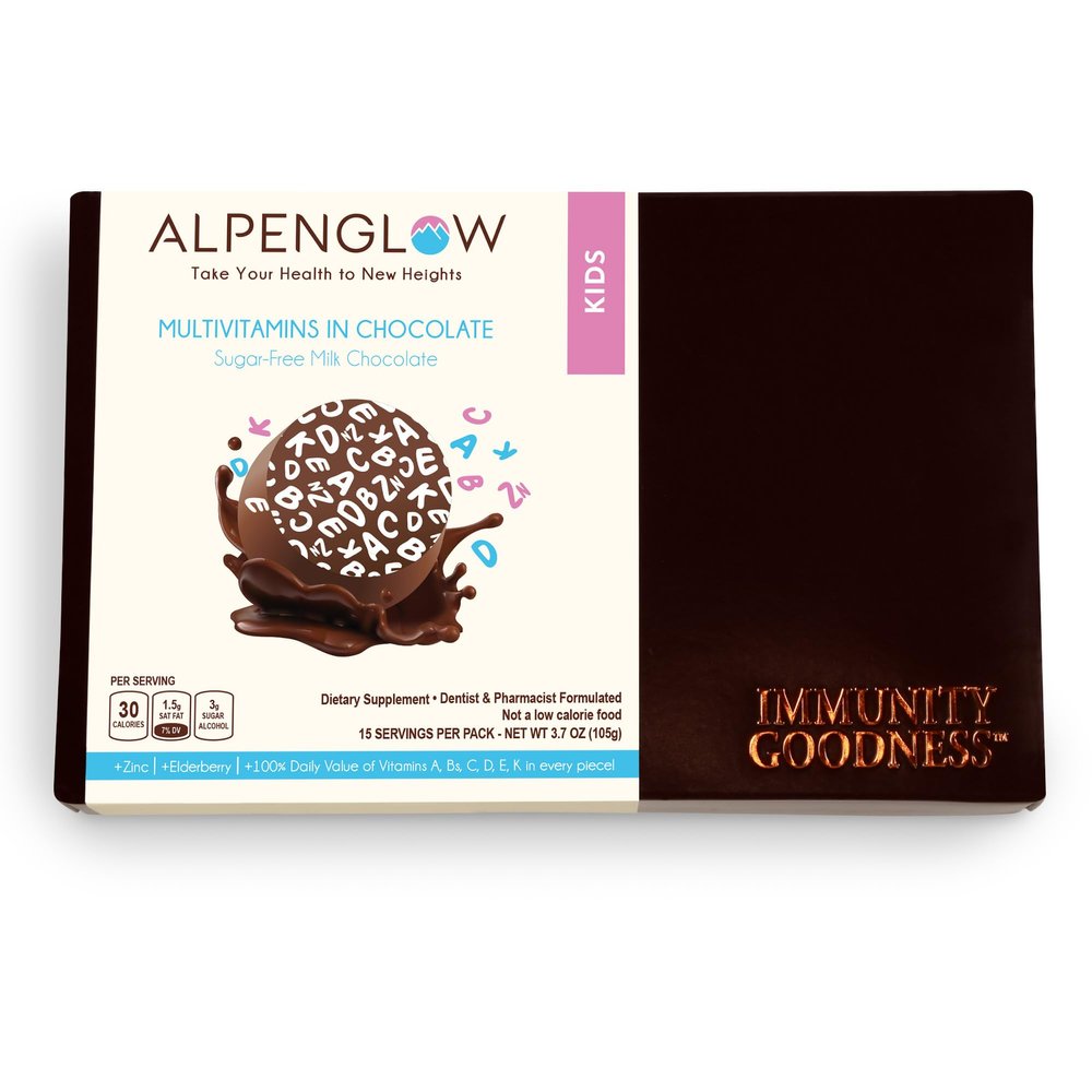 Alpenglow 2 Sets of 15 pcs Kids Multivitamins Chocolate Box, Vitamins For Kids, Gourmet Chocolates For Gifting - 30 Day Supply
