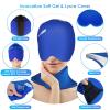 ComfiTECH Cold Cap and Neck Ice Pack Wrap Gel Combo, Care Package for Head and Cervical, Blue view 4
