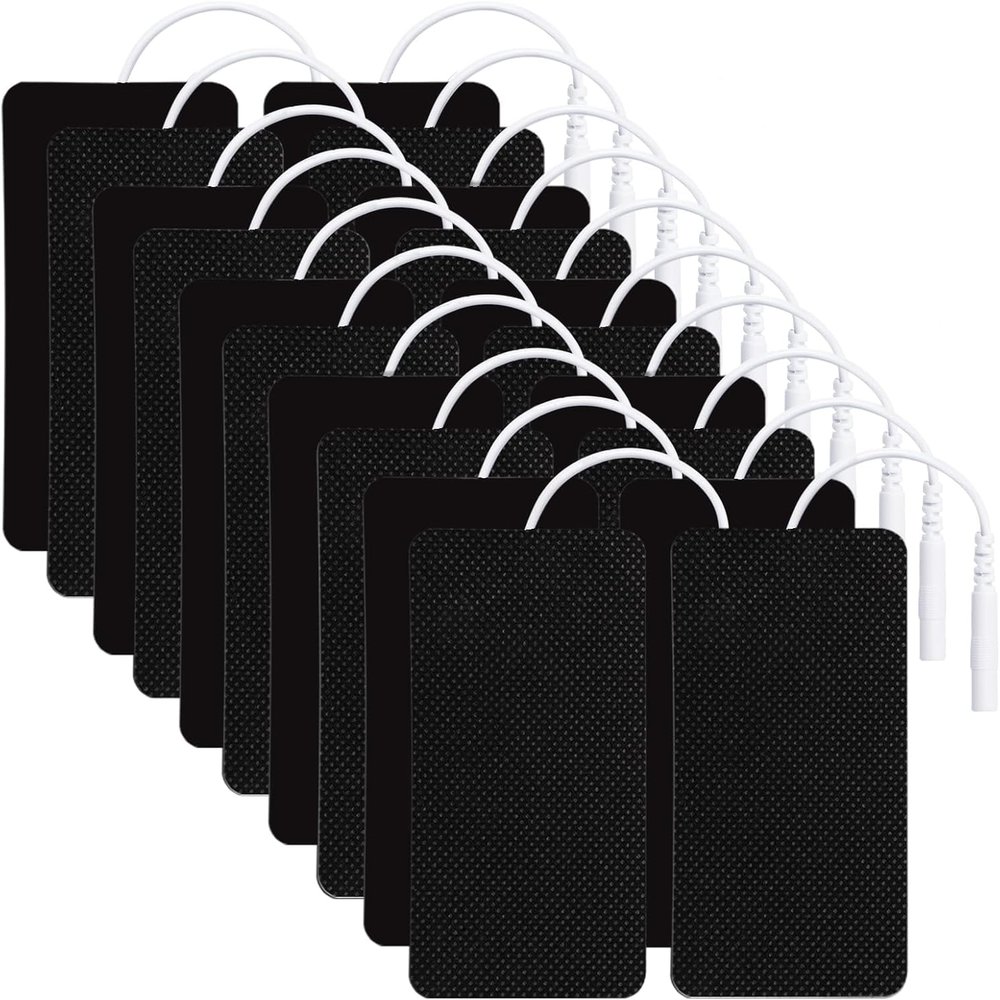 Lanieney TENS Unit Replacement Pads 20 Pcs 2''x4'' Large Electrode Patches with Upgraded Self-Adhesive & Non-Irritating Design, Reusable 35 Times for Electrotherapy, Compatible with AUVON, TENS 7000