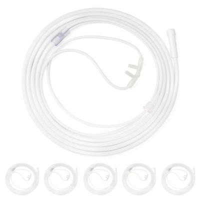 ANSNF Oxygen Nasal Cannula for Adult - 7 ft Soft Tubing, 5 Pack, White