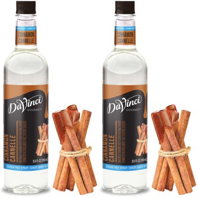 DaVinci Gourmet Sugar Free Cinnamon Syrup | 25.4 Fl OZ | Pack of 2