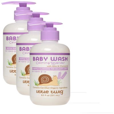 Little Twig Baby Wash, Natural Plant Derived Formula, Lavender, 8.5 fl oz (Pack of 3)