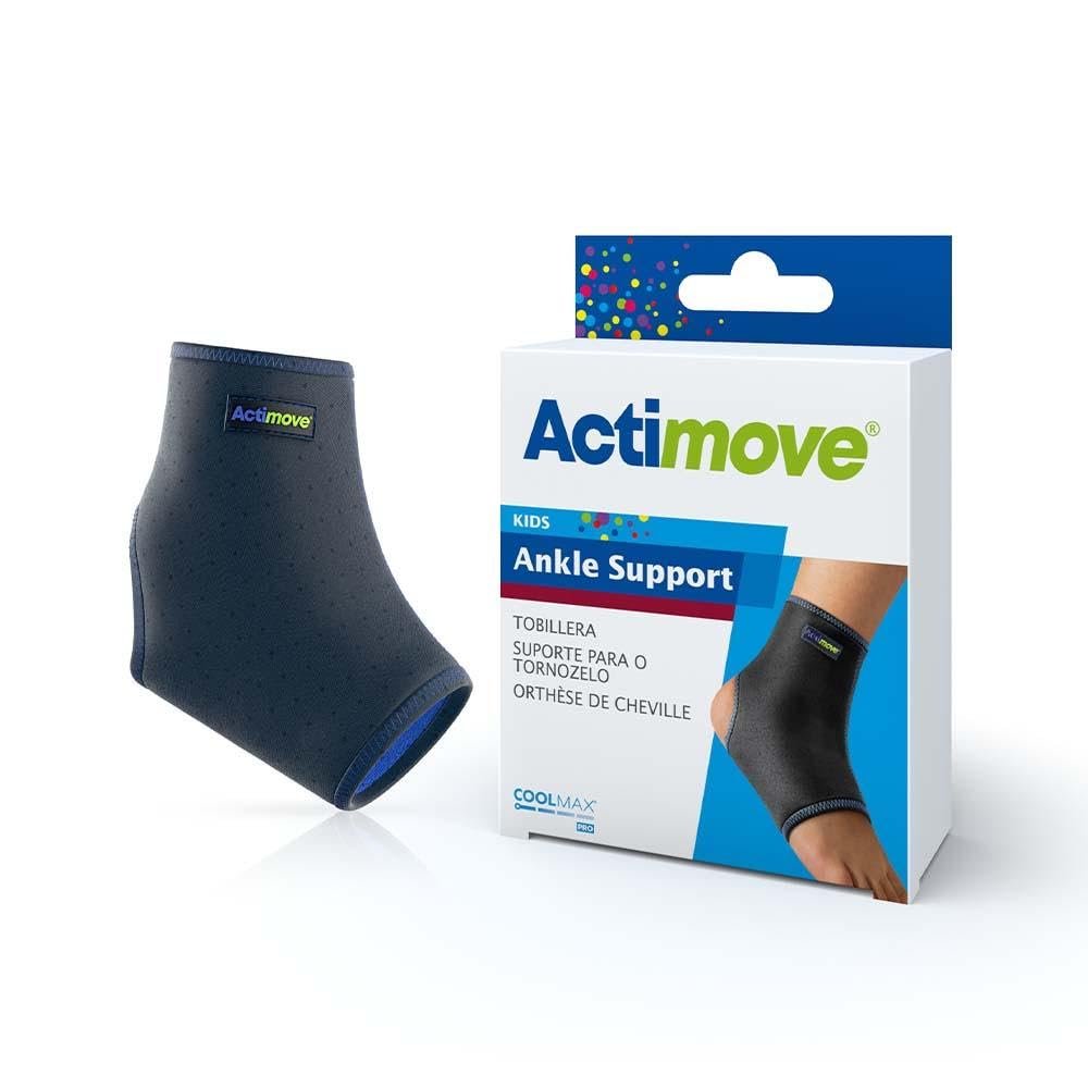 Actimove Kids Ankle Support | Slip-On Pediatric Compression Support Sleeve for Sprained Ankle, Achilles Tendonitis, Plantar Fasciitis, & Injured Foot | Navy - Choose Your Size