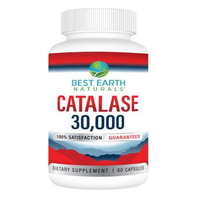Best Earth Naturals Catalase 30,000 Supplement - Hair Supplements for Strong Hair - 60 Capsules