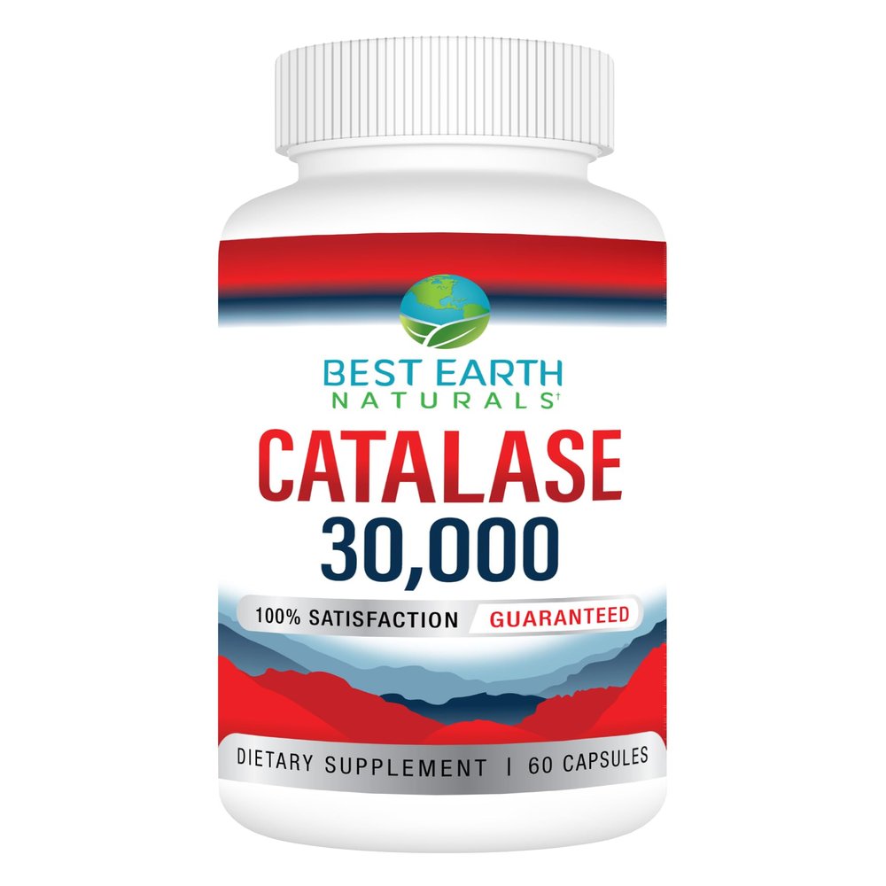 Best Earth Naturals Catalase 30,000 Supplement - Hair Supplements for Strong Hair - 60 Capsules
