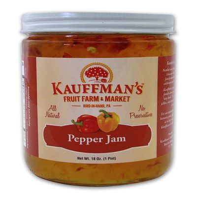 Kauffman Orchards Hot Pepper Jam, All Natural, No Preservatives, 18 Oz. (Pack of 6)
