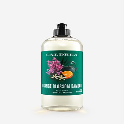 Caldrea Dish Soap, Dishwashing Liquid Made with Soap Bark, Aloe Vera, Orange Peel and Ylang Ylang Flower Essential Oils, Orange Blossom Bamboo Scent, 16 oz