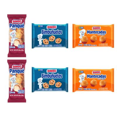 Bimbo Panque, Bimbunuelos and Mantecadas, Variety Bundle, Assorted Mix (Pack of 6)