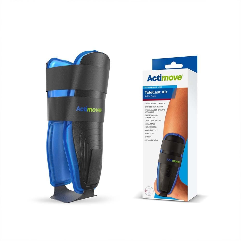 Actimove Professional TaloCast Air Ankle Brace | Lightweight Ankle Support for Sprained Ankle, Achilles Tendonitis, Plantar Fasciitis, & Injured Foot | Unisex, Black - Choose Your Size