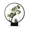 Artificial Trees Artificial Bonsai Tree New Chinese Round Iron Art Simulation Green Bonsai Tree Living Room Corridor Rockery Welcome Simulation Bonsai Plant Simulated Pine view 1