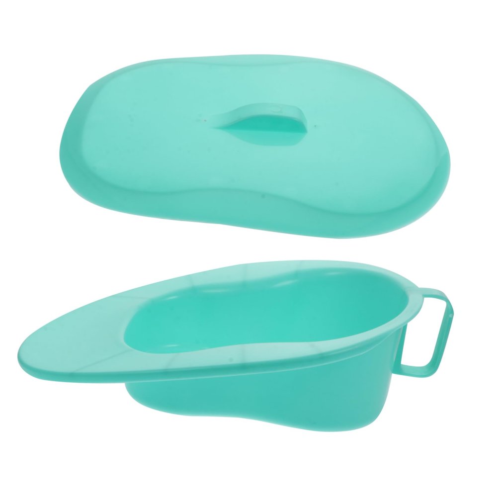 1pc Plastic Dish Pan Pans with Lids Pan with Lid Plastic Bedpans for Females Handicapped Bed Pan with Lid Patient Bed Pan Blush