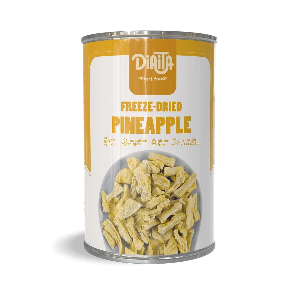 Premium Bulk-Size Freeze-Dried Pineapple in 7.1 oz size - Naturally Sweet, Perfect for Snacking, Baking, Cereal & Smoothies, 100% Natural, Gluten Free, Non-GMO - Bulk Size Can