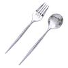24 Silver Disposable 6 in Premium Plastic Cutlery Spoons Forks Set Wedding Party Events Reception Home Decorations Supplies view 1