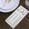 24 Silver Disposable 6 in Premium Plastic Cutlery Spoons Forks Set Wedding Party Events Reception Home Decorations Supplies view 3