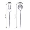 24 Silver Disposable 6 in Premium Plastic Cutlery Spoons Forks Set Wedding Party Events Reception Home Decorations Supplies view 4