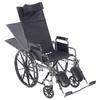 20 Reclining Wheelchair with Elevating Legrests, Headrest Support, Removable Desk Arms, and Rear Anti Tippers - Black - Nylon - 350LB Capacity - Chariot-RC Wheelchair view 1