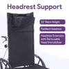 20 Reclining Wheelchair with Elevating Legrests, Headrest Support, Removable Desk Arms, and Rear Anti Tippers - Black - Nylon - 350LB Capacity - Chariot-RC Wheelchair view 3