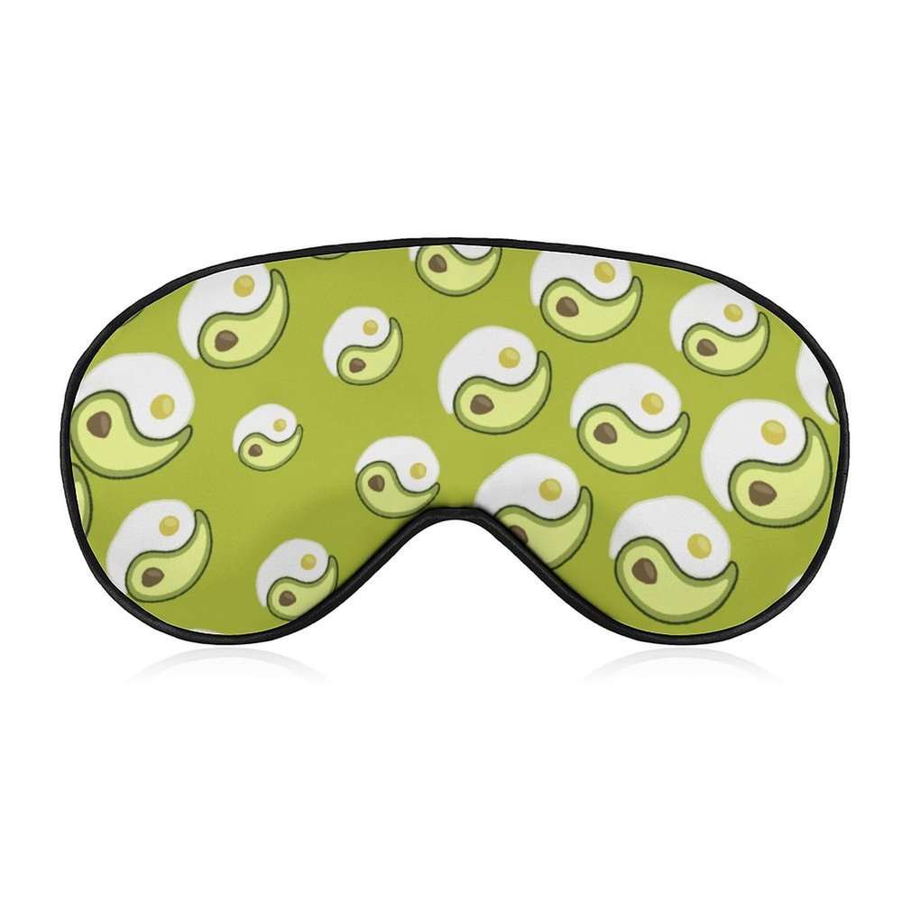 Avocado Egg Yin Yang Sleep Mask Cute Eye Shade Travel Eyemask with Adjustable Strap for Sleeping