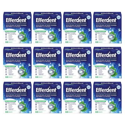 efferdent Cleaning Tablets for Dentures, Partials, Retainers, Aligners, and Other Denture Applianes, Minty Fresh & Clean, 44 Count in Each (Pack of 12)