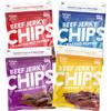 Wicked Cutz Jerky Chips Variety Pack, Up to 28g Protein Per Bag, Cracked Pepper, Teriyaki, Roasted Red Pepper, & Korean BBQ Flavored Beef Jerky Crisps, USA Made High Protein Carnivore Snacks (4 Bags) view 1