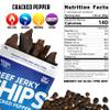 Wicked Cutz Jerky Chips Variety Pack, Up to 28g Protein Per Bag, Cracked Pepper, Teriyaki, Roasted Red Pepper, & Korean BBQ Flavored Beef Jerky Crisps, USA Made High Protein Carnivore Snacks (4 Bags) view 3
