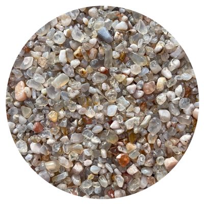 0.5 Pound Natural Semi Tumbled Gemstone Chips, Crushed Mini Crystals, Undrilled Crystal Chips (Cherry Blossom)
