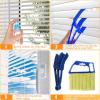Blind Cleaner Duster Tool, 7 Finger & 3 Finger Window Venetian Blind Brushes, Washable Mini Cleaner Brush, Venetian Blinds Duster Brush for Window & Air Conditioner Fan, 2 Pack, Blue, PP+Microfiber view 4