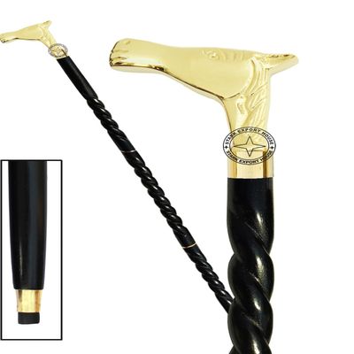 Nautical Walking Stick Men & Women Canes and Wooden 37 inch Handle Golden Natural Wood Rosewood Stick Best for Gift Black CVBN