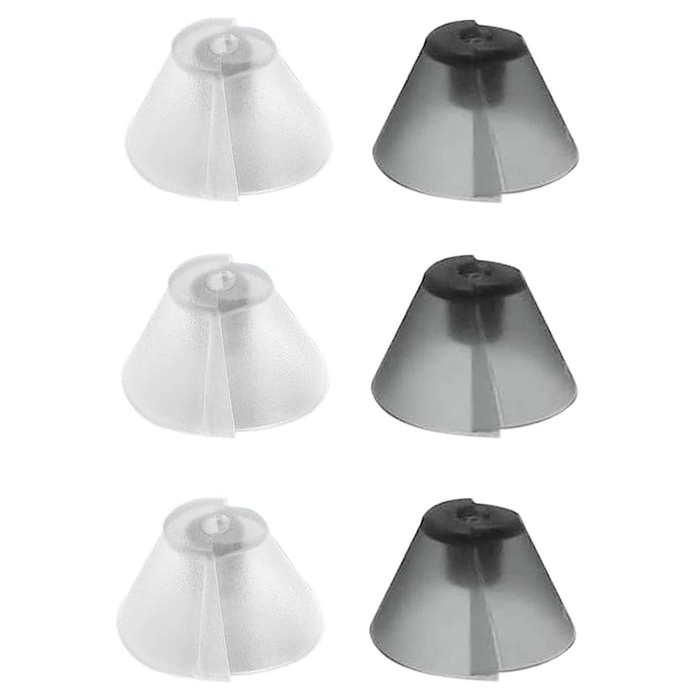 6Counts-Resound Hearing Aid Domes Sure Fit Hearing Aids Tulip Domes for Standard Receiver BTE Open Fit Hearing Amplifier Ear Tips Replacement Starkey Hearing Aid Wax Guards-3Black+3White