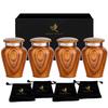 Metallic Wooden Print Small Urns for Human Ashes Keepsake - Mini Urn for Ashes Adult Male & Female - Keepsake Urns Set - Honor Your Loved One with Funeral Memorial Urn (Red Oak, Set of 4) view 1