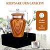 Metallic Wooden Print Small Urns for Human Ashes Keepsake - Mini Urn for Ashes Adult Male & Female - Keepsake Urns Set - Honor Your Loved One with Funeral Memorial Urn (Red Oak, Set of 4) view 3