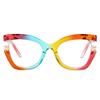 bullabulling Stylish Cat Eye Reading Glasses for Women Pearl Designer Blue Light Blocking Readers (rainbow, 1.25, multiplier_x) view 2