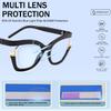 bullabulling Stylish Cat Eye Reading Glasses for Women Pearl Designer Blue Light Blocking Readers (rainbow, 1.25, multiplier_x) view 4