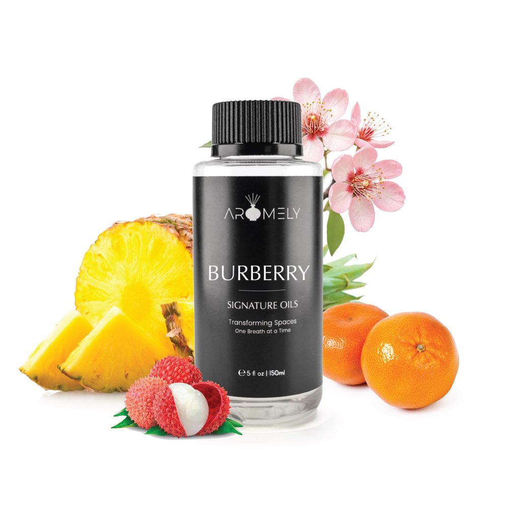 Aromely B-Berry Diffuser Oil Scent - Essential Oils for Diffusers Aromatherapy - Sophisticated Aroma Blend of Lychee, Japanese Yuzu, Pineapple, Tangerine - 150ml