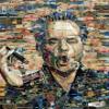Cigar band collage Jack Nicholson (Acrylic, 28"x34") view 1