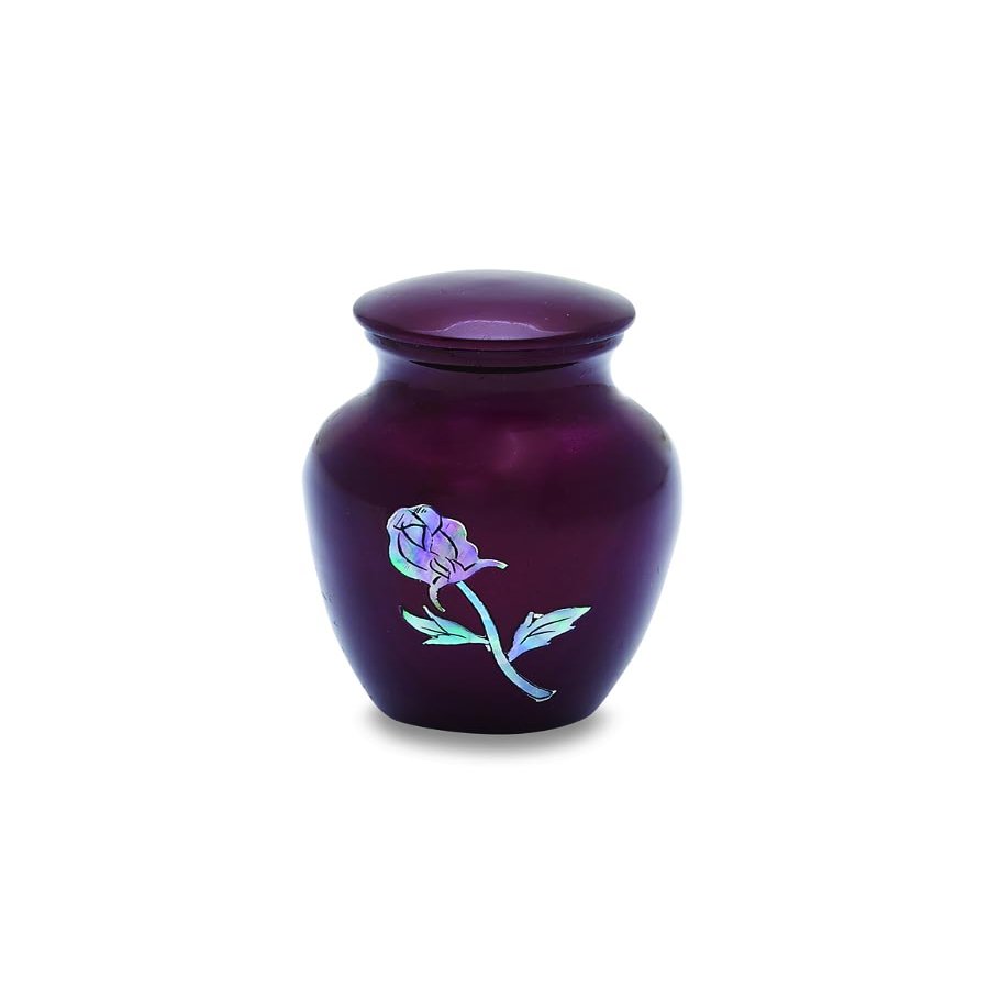At Peace Memorials Burgundy Rose Token Urn